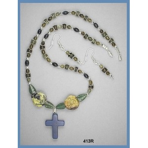 Jesus, Rose of Sharon Necklace Set