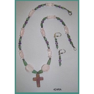 Jesus, Rose of Sharon Necklace Set