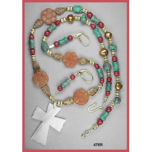 Queen “Mega MOP Cross” Necklace Set