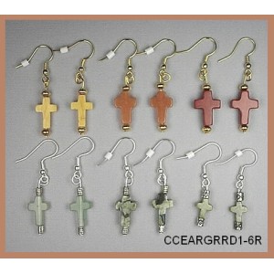 Stone Cross Pierced Earring Sets