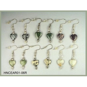 Stone Heart Pierced Earring Sets