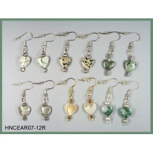 Stone Heart Pierced Earring Sets