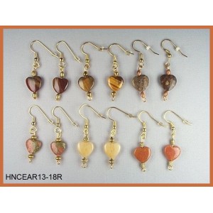 Stone Heart Pierced Earring Sets