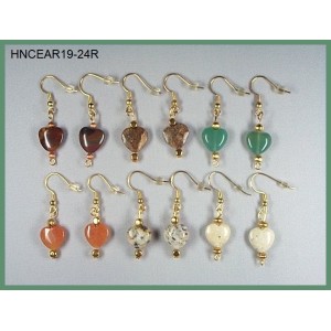 Stone Heart Pierced Earring Sets