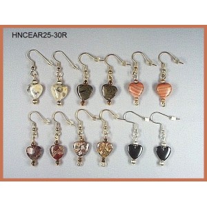 Stone Heart Pierced Earring Sets