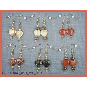 Stone Heart Pierced Earring Sets